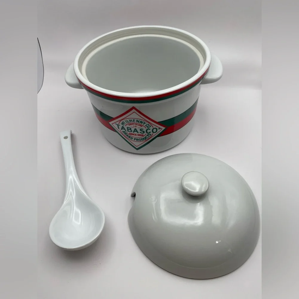 Tabasco McIlhenny Co. Ceramic Soup Chili Tureen with Lid and Ladle